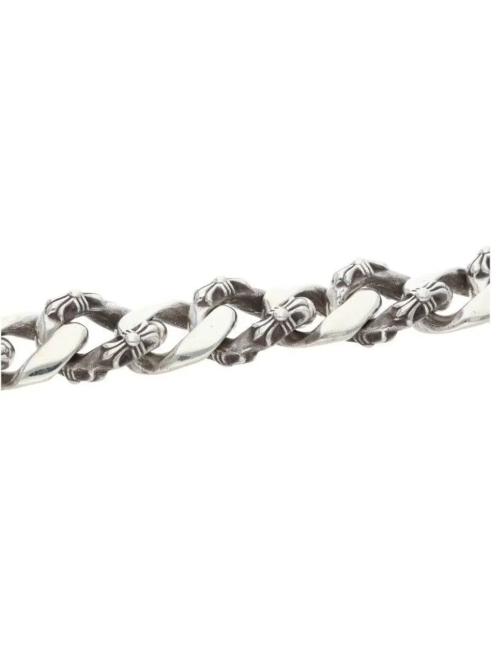 Chrome Hearts Fancy Link Clip Silver Bracelet